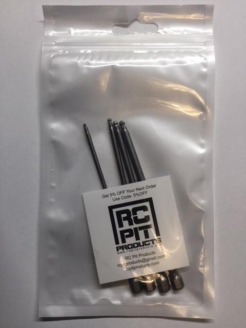 Metric Speed Tip Hex Ball Drivers RC Power Tip Set (4) 1.5/ 2.0/2.5/3.0mm 100mmL