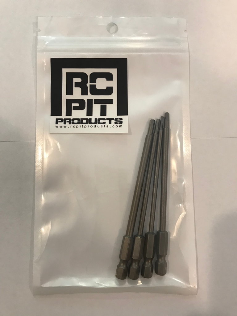 Metric Speed Tip Hex Driver RC Power Tool Tip Set (4) 1.5/ 2.0/2.5/3.0mm 100mmL